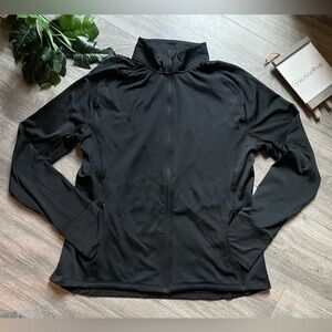 Leg3nd Activewear Workout Mock Neck Full Zip Track Jacket w Thumb Holes. Size L